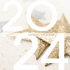 nieuwjaarskaart met gouden sterren 2024
